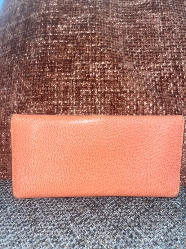 Salvatore Ferragamo Orange Leather Wallet - Image 14
