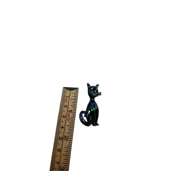 IRIDESCENT CAT Brooch Mid Century Modern brooch Carnival Pin Jewelry 50’s/60’s - Image 4