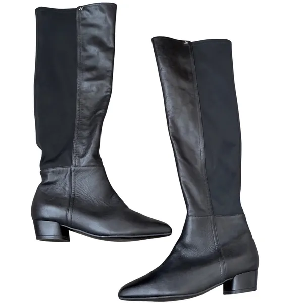 Naturalizer Reese Black Leather Over The Knee Square Toe Side Zip Boots 6M - Image 2