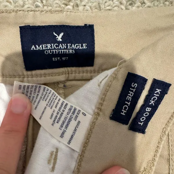 Khaki Kick Boot Cut Stretch Pants - Image 3