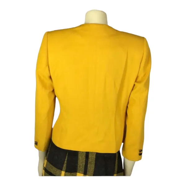 Vintage PETITE SOPHISTICATE yellow double breasted power blazer size 2 - Image 8
