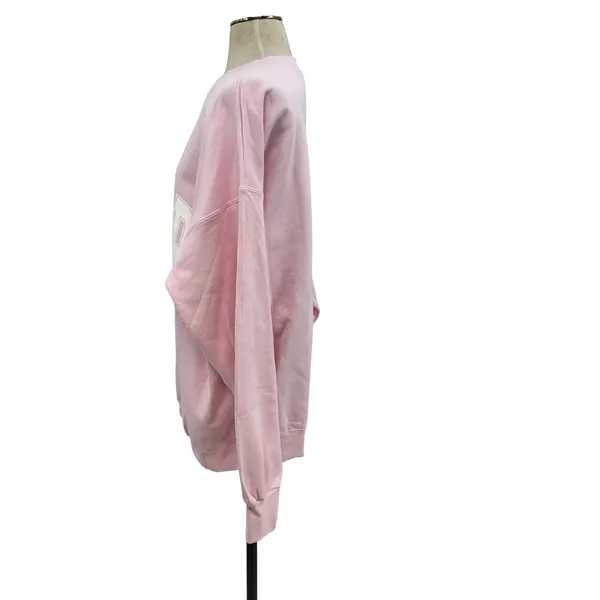 The Bar Varsity Sweatshirt Pink White‎ Lettering Fleece Oversized Size XL - Image 7