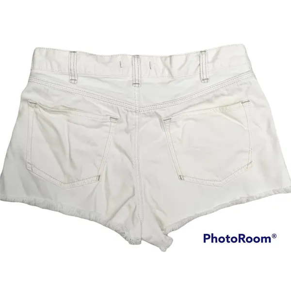 Free People White Logan Button Fly Hi-Rise Denim Shorts Size 29 - Image 4