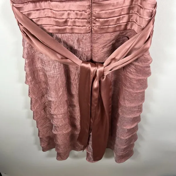Adrianna‎ Papell Sleeveless Double V-Neck Shutter Pleat Tiered Midi Dress Size 8 - Image 12