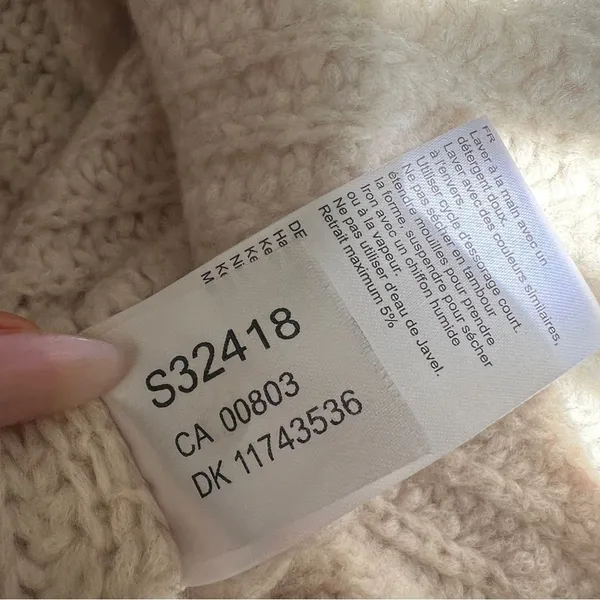 Holebrook Sweden Cajsa Ribbed Merino Wool Sweater Small Sand Shell Beige - Image 12
