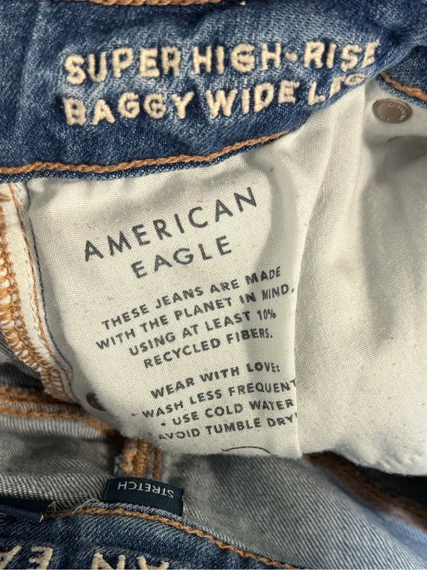 American Eagle Super High-Rise Baggy Wide Leg Jeans Size 4 Short Oversized - Image 6