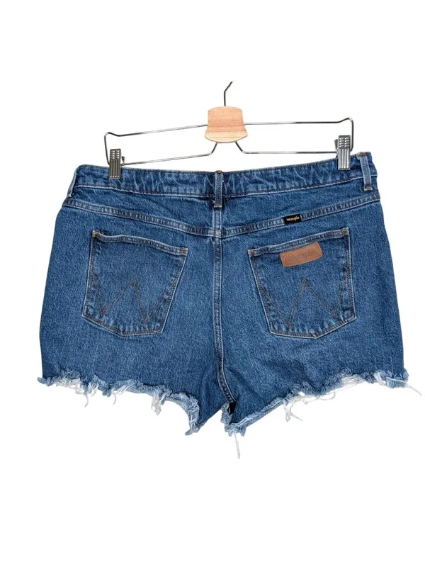Wrangler Womens Cowboy Cutoff Denim Jean Shorts Size 32 Country Western - Image 2