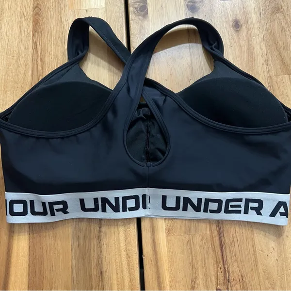 Under Armour Black Sports Bra Size XL Crossback Logo Band - Image 3