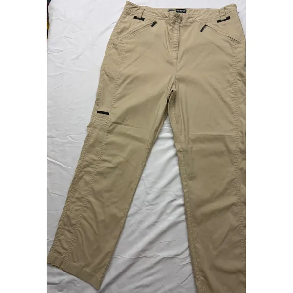 Jamie Sadock Womens Tan Khaki Golf‎ Pants Multi Pocket Straight Leg Size 14 - Image 4