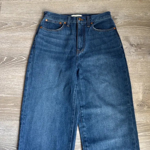NEW Madewell Baggy Straight Jeans in Dark Worn Indigo Wash 27 - Image 5