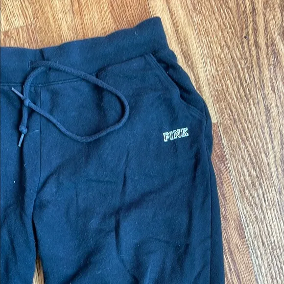 PINK Victoria's Secret Black Sweatpants with Adjustable Drawstring - Image 2