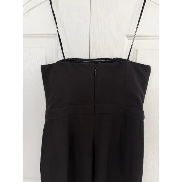 NBD Leena Strapless Black Crepe Jumpsuit Split Hem Straight Leg Cocktail Evening - Image 8