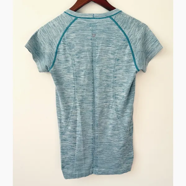 Lululemon Women's Swiftly Tech Short Sleeve‎ Scoop Heathered Tofino Teal Sz 8 - Image 5