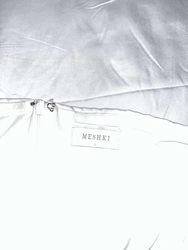 Meshki Mini White Dress Maci Strapless Crepe - Image 3