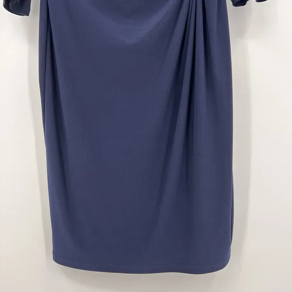 Lauren Ralph Lauren Black Label Sheath Dress Navy Twist Front 3/4 Sleeves Size 6 - Image 7