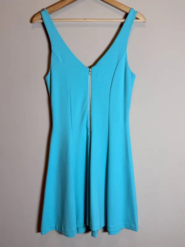 Amanda Uprichard Flounce Mini Dress Women's P Blue Cocktail Party Glam Wedding - Image 6