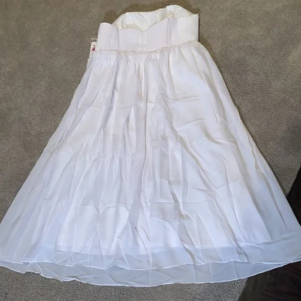 Women’s Elegant White Strapless Full Length Chiffon Prom Party Formal Dress XXXL - Image 6