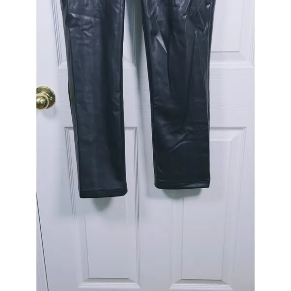 Abercrombie & Fitch Curve Love 90s Straight Faux Leather Pants Size 27 (4) Black - Image 7