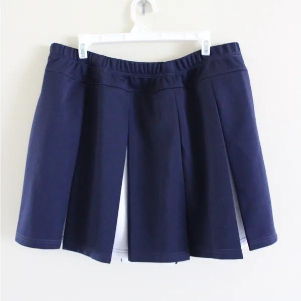 Navy Pleated Cheer Skirt Size 2X Blue - Image 3