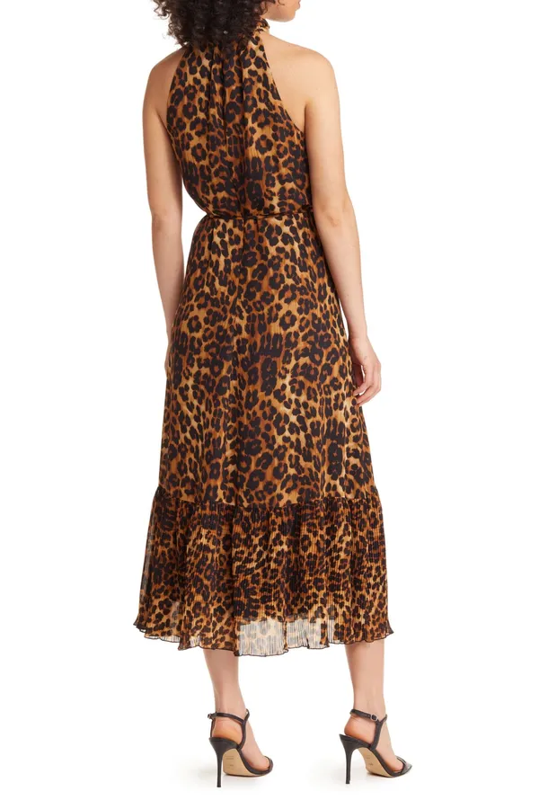 Sam Edelman Leopard Print High Neck Sleeveless Dress - Image 4