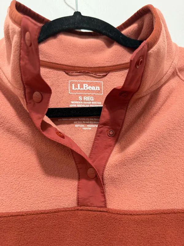 L.L. Bean Fleece Pullover Women Quarter Zip Colorblock Outdoor Size Small - Image 4