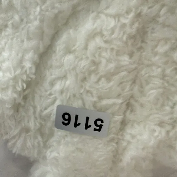Patagonia Women Size‎ M Cream Fuzzy Fleece Full Zip Jacket Winter Cozy - Image 7