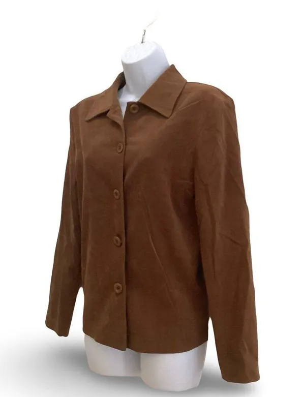 Briggs Vegan Suede Jacket Brown Size M - Image 2