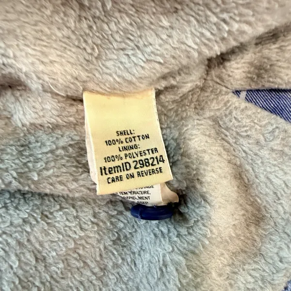 LL Bean Blue Plaid Sherpa Lined Flannel Hoodie Shirt Jacket Shacket Pockets 3X - Image 10