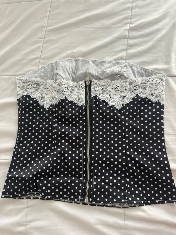 Polka Dot Top Black Size M - Image 2