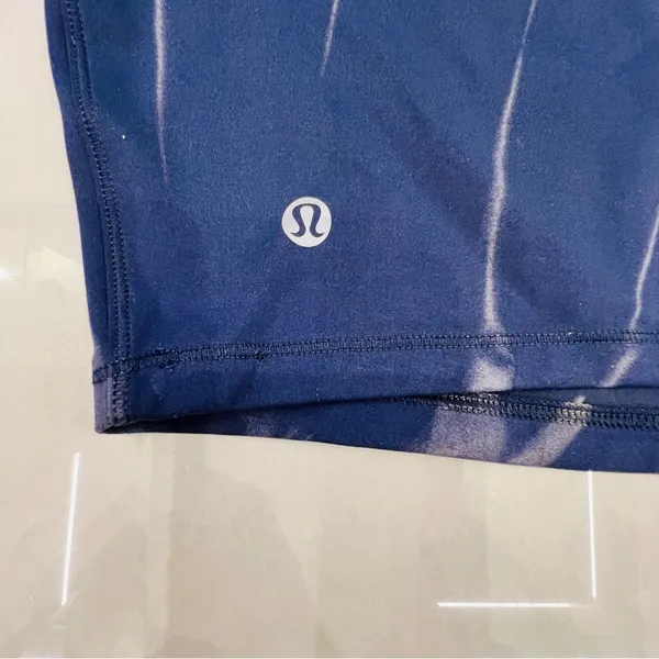 Lululemon Wunder Train Cropped Long Sleeve Shirt Sun Bleached Wash True Navy - Image 10