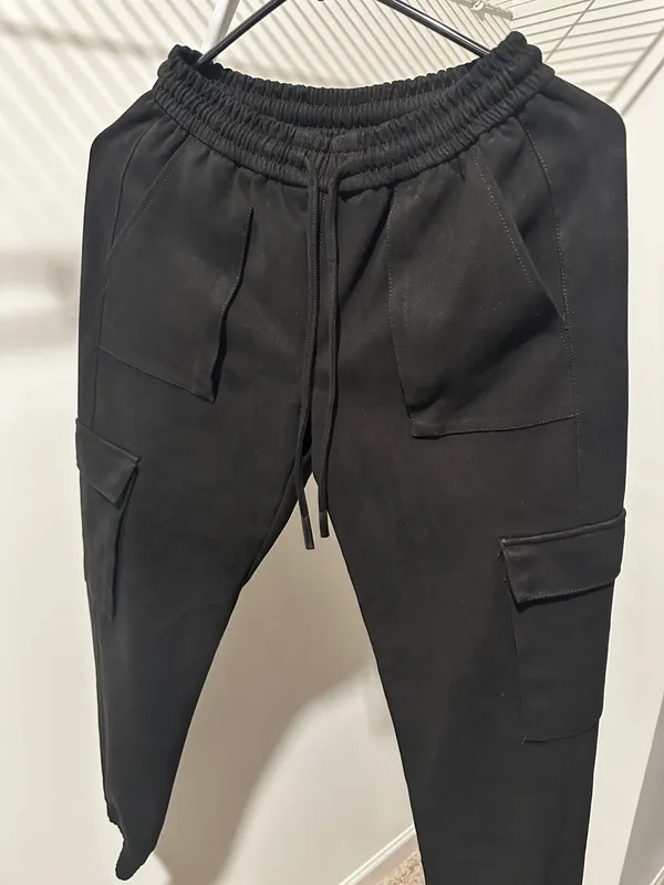 ZARA Faux Suede Cargo Pants - Image 3