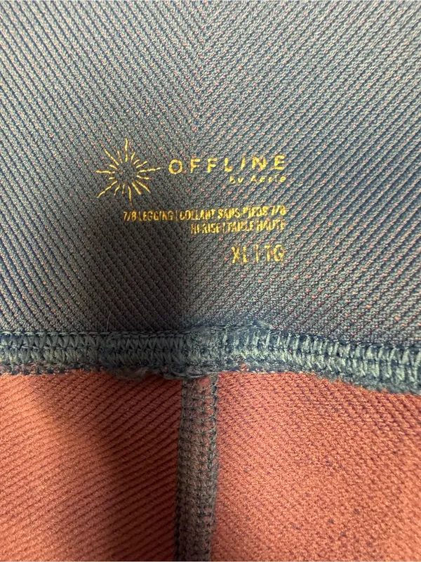 OFFLINE by Aerie Blue Pink Textured 7/8 High Rise Seamless Leggings XL - Image 4