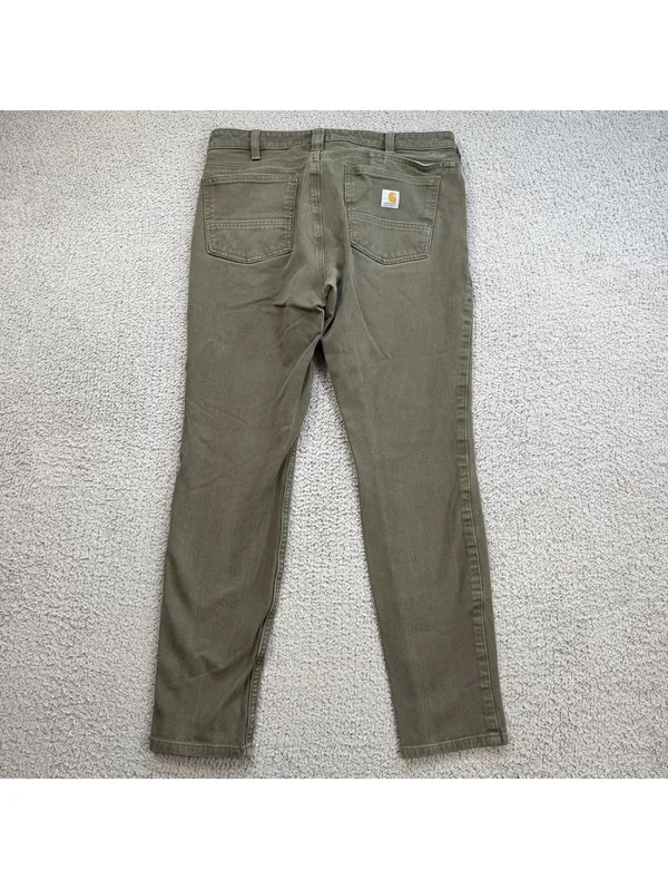 Carhartt Women’s 10 Olive Green Slim Fit Stretch Utility Work Pants Casual - Image 2