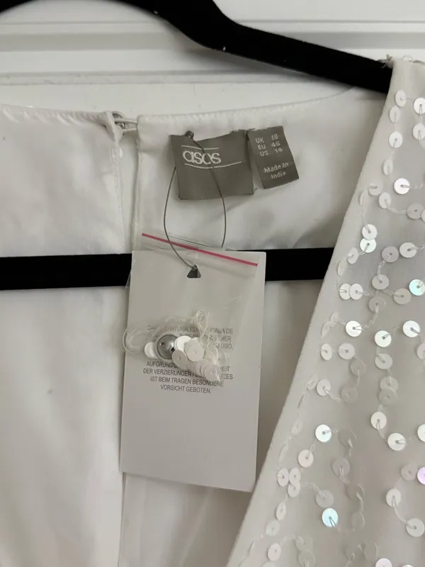ASOS White Sequin Cocktail Dress - Image 3