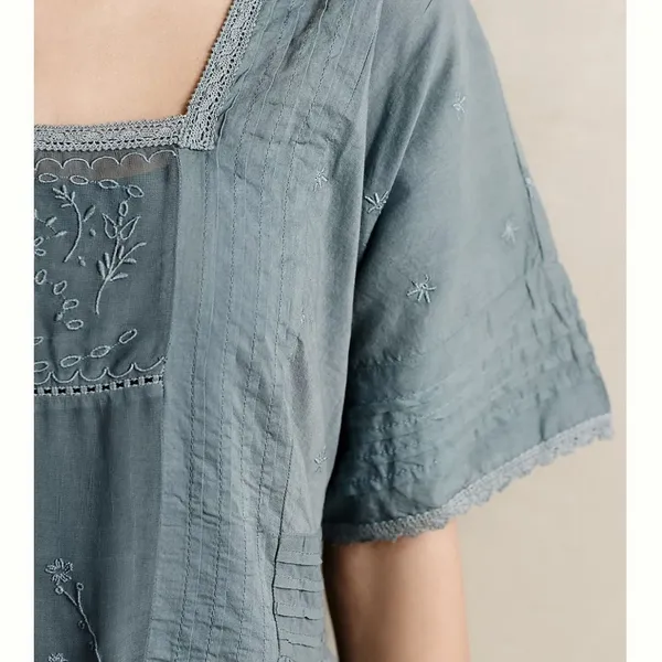 HOLDING HORSES | Anthropologie Ocean Dipped Tunic Dress XS Ombre Embroidered - Image 3