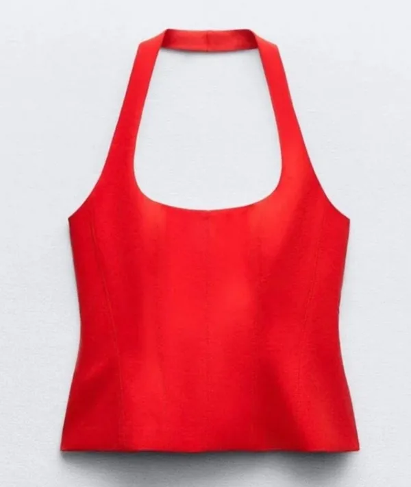 Red Zara corset halter top - Image 2