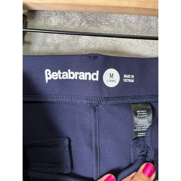 Betabrand Classic Dress Pant Yoga Pants DPYP Straight‎ Leg Navy Medium Long New - Image 8