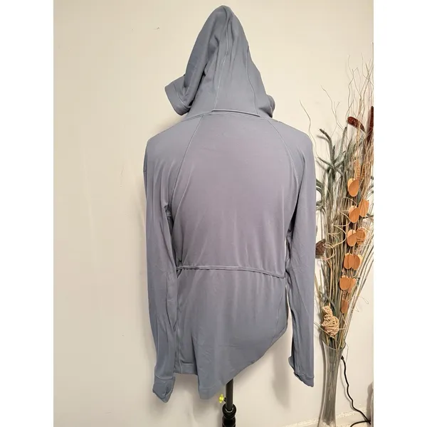 Lululemon Warm Stabilizer‎ 1/2 Zip Hoodie Sz 6 Blue Charcoal Top Base Layer - Image 4