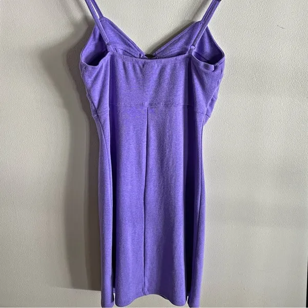 Purple Y2K Mini Dress Bodycon Cutout Ring Bust Spaghetti Strap Size M - Image 7