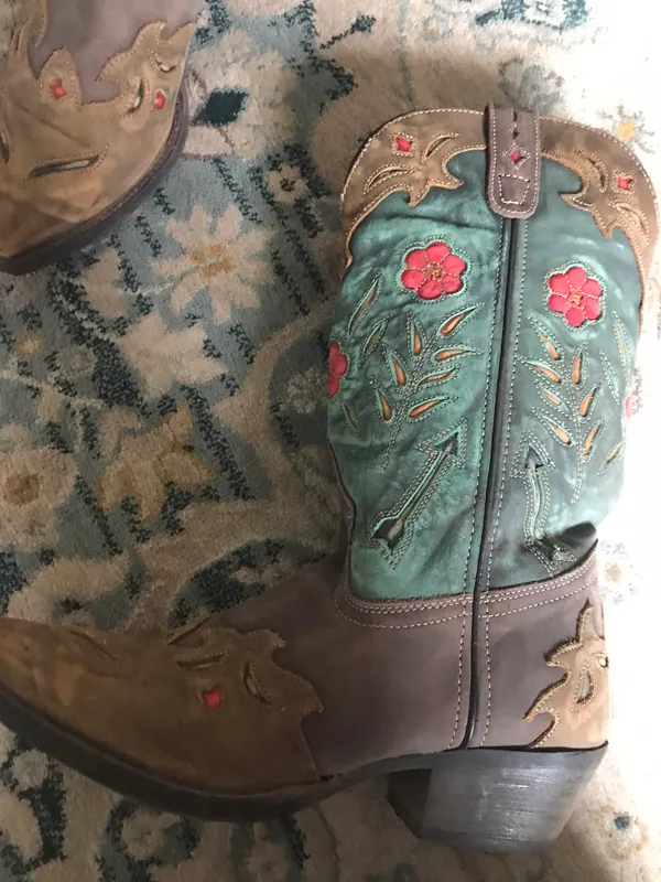 Laredo Knee High Tooled Western Cowgirl Cowboy Boots - Image 10