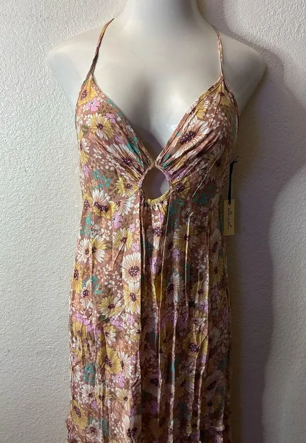 🆕Liberty Love Spaghetti Strap Cut Out Flowy Floral Maxi Sundress L🆕 - Image 3