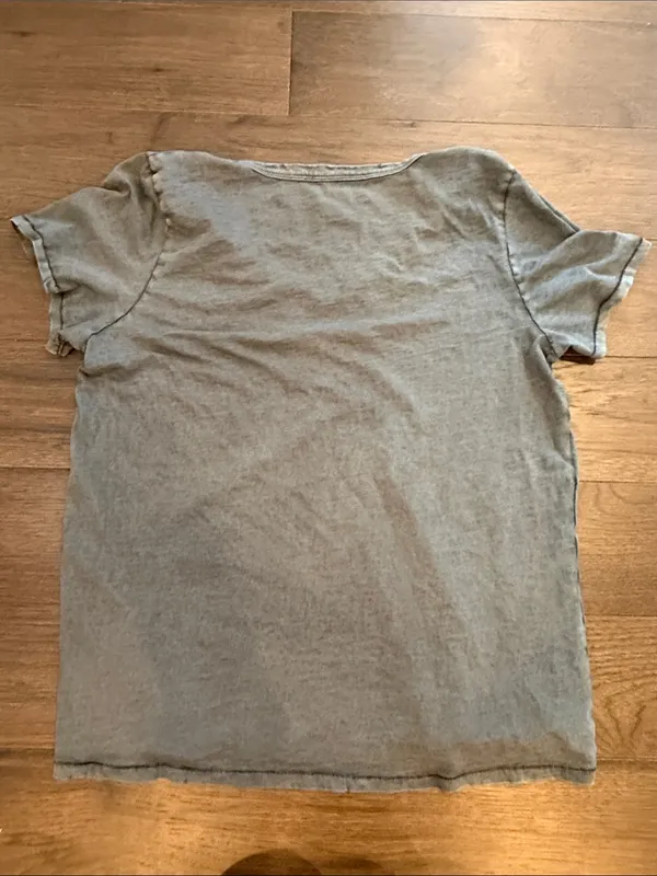 aerie Washed Gray V-Neck Short Sleeve Tee Size Large - C45-069 - Image 6