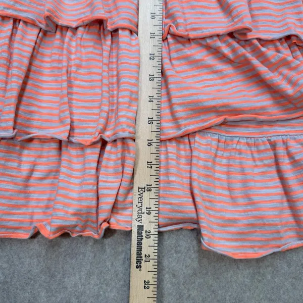 Anthropologie Women L Orange Striped Tiered‎ Ruffle Knit Top Large Boho Coastal - Image 6