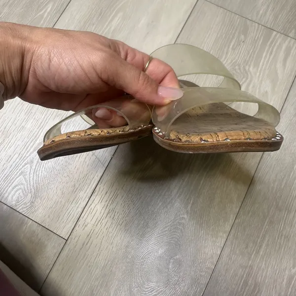 Steve Madden Ivara flat cork slide clar strap sandal size 6 summer‎ spring shoe - Image 2