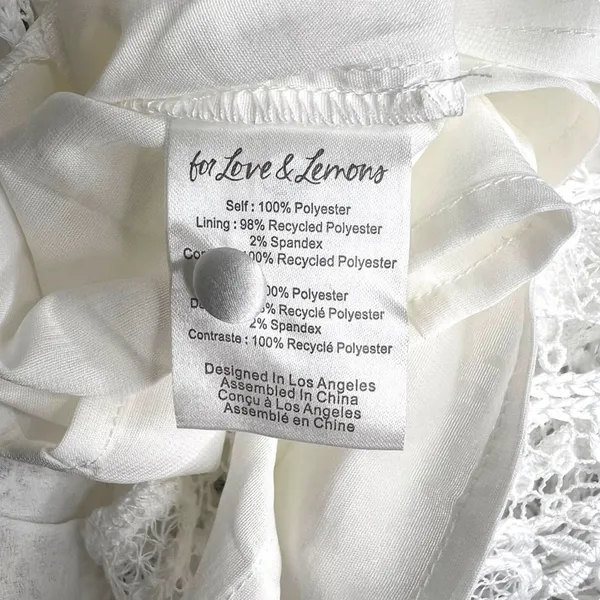 For Love and Lemons White Lace Floral Choker Neck Harriet Mini Dress Medium NWT - Image 8