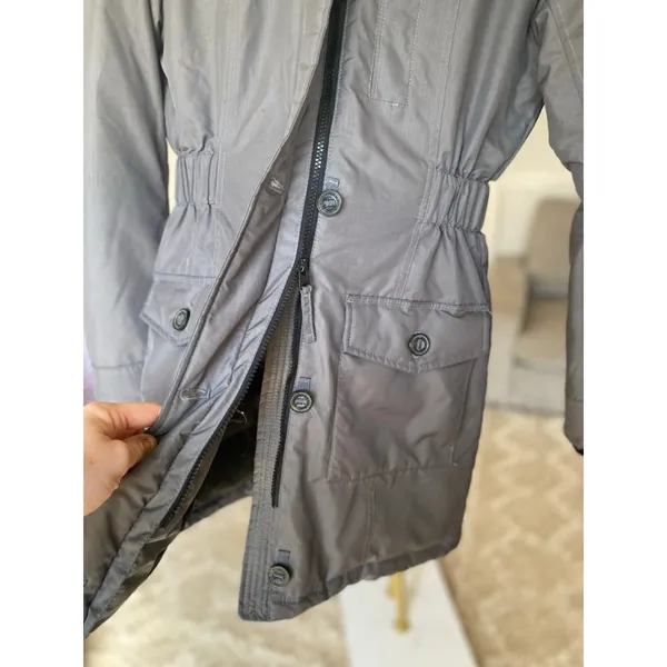 Abercrombie & Fitch A&F Premium Arctic Parka Gray Faux Fur Hood XXS Coat Utility - Image 10