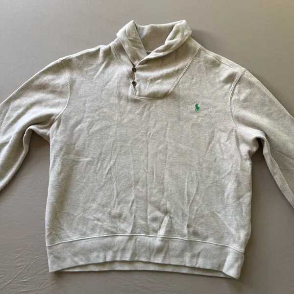 Vintage Polo Ralph Lauren Jersey Shawl-Collar Sweater - Image 4
