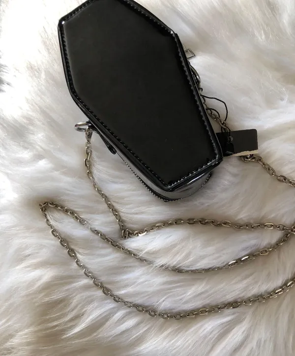 Coffin Studded Shoulder Bag W/Chain NEW! - Image 5