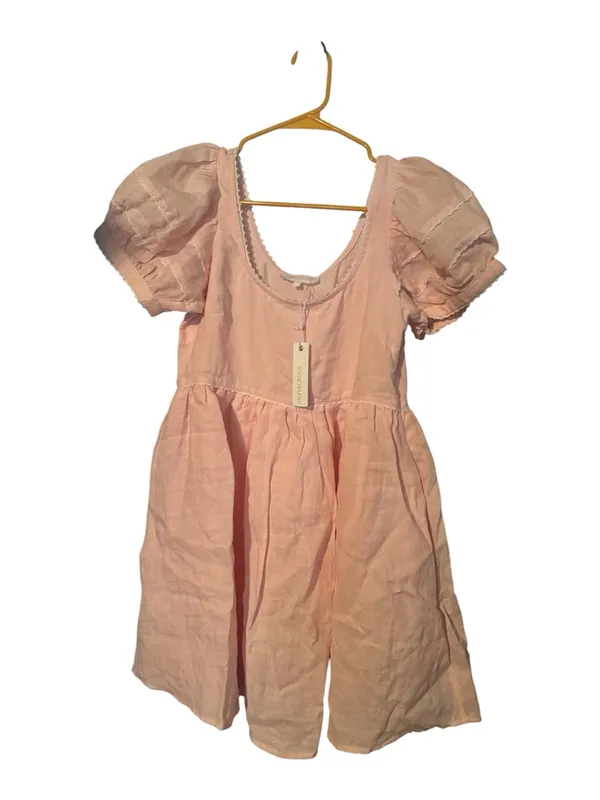 NWT Olivaceous Pink Puff Sleeve Babydoll Mini Dress with Pockets - Size S - Image 2
