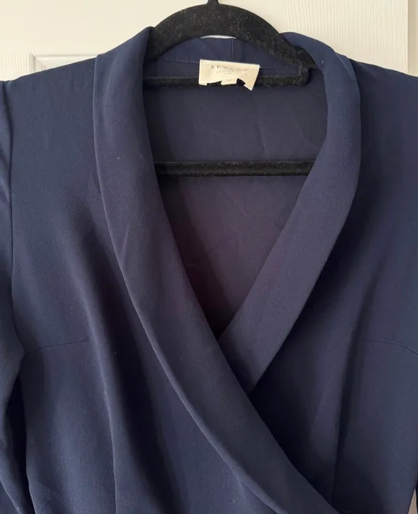 Sézane Heaven Long Sleeve Navy Jumpsuit, Size 34/US 2 - Image 9